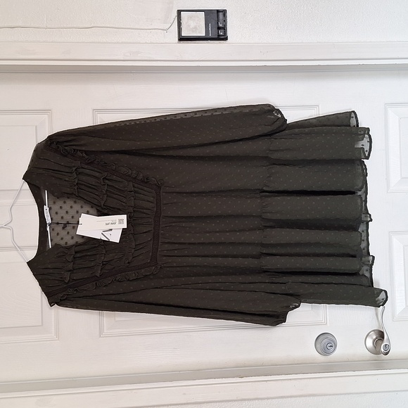 Zara Sz XL NWT Dress olive green - Picture 2 of 8